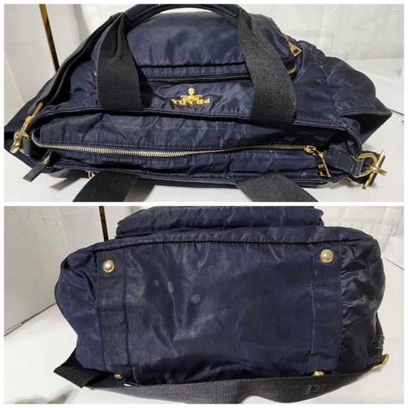Authentic Prada Tessuto Nylon Diaper Bag Navy Blue/Black - Picture 10 of 13